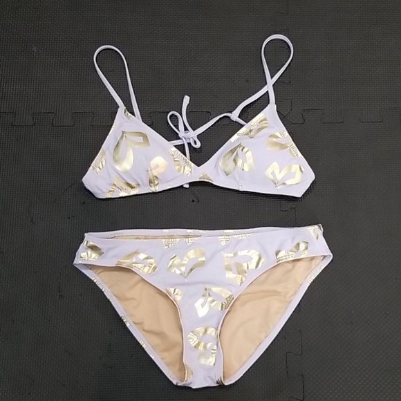 NWOT J.Crew Lilac bikini with gold hearts xs - Picture 1 of 7